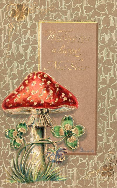 Cartolina di Capodanno britannica da English School