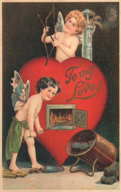 Cartolina di San Valentino britannica da English School