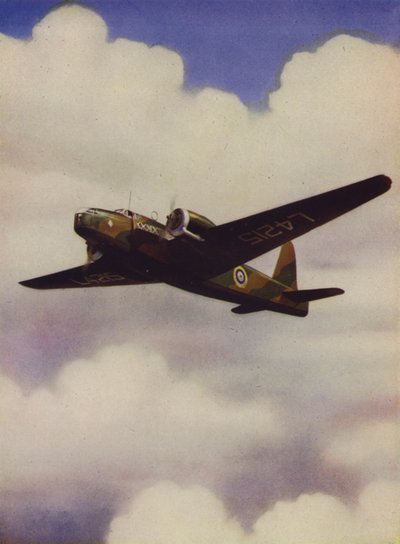 Bombardiere medio britannico Vickers Wellington in volo da English School