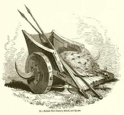 Carro da guerra britannico, scudo e lance da English School