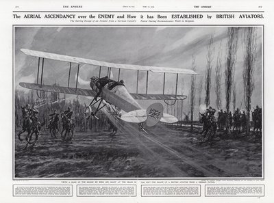 Aereo britannico che sfugge a una pattuglia tedesca, Prima Guerra Mondiale, Belgio da English School