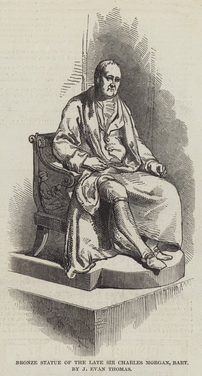 Statua in bronzo del defunto Sir Charles Morgan, baronetto di J Evan Thomas da English School