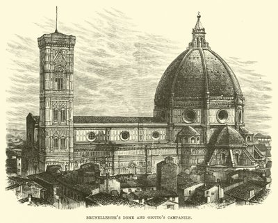 La cupola di Brunelleschi e il campanile di Giotto da English School