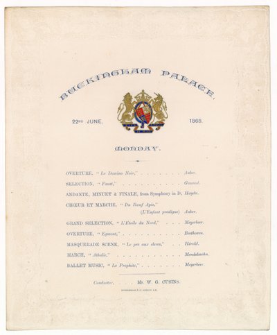 Concerto a Buckingham Palace, 22 giugno 1868 da English School