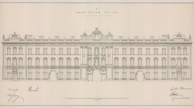 Buckingham Palace, elevazione del fronte est da English School