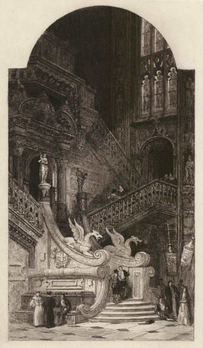 Cattedrale di Burgos, inciso da C O Murray, dopo David Roberts da English School