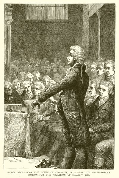 Burke che si rivolge alla Camera dei Comuni, a sostegno della mozione di Wilberforce per l