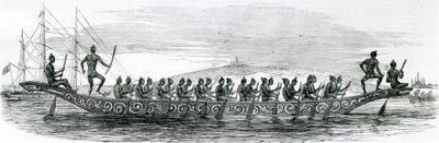 Barca da guerra birmana, tratta da The London Illustrated News, 1852 da English School