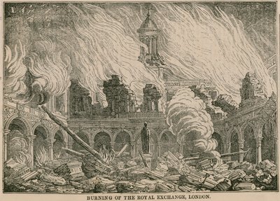 Incendio della Royal Exchange, Londra, nella notte del 10 gennaio 1838 da English School
