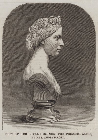 Busto di Sua Altezza Reale la Principessa Alice, di Mrs Thornycroft (incisione) da English School