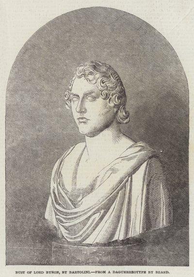 Busto di Lord Byron, di Bartolini (incisione) da English School