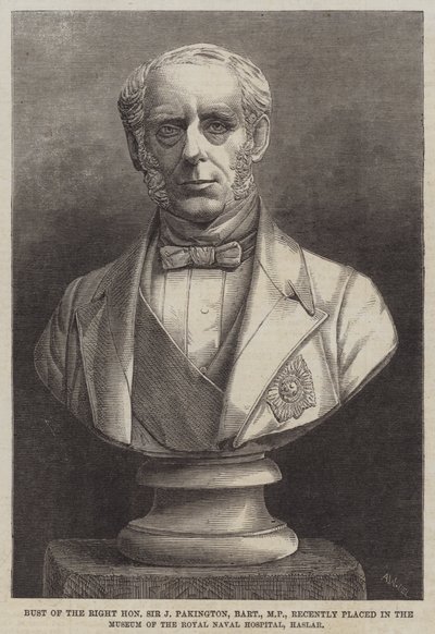 Busto del Diritto Onorevole Sir J Pakington, Barone, MP, recentemente collocato nel Museo dell