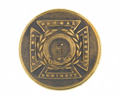 Bottone, ufficiale, 3° Reggimento Europeo del Bengala, 1854-1861 da English School