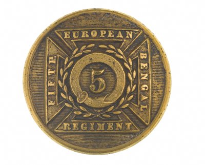 Bottone, ufficiale, 5º Reggimento Europeo del Bengala, 1858-1860 da English School