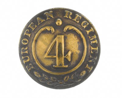 Bottone, altri ranghi, 4º Reggimento Europeo del Bengala, 1855-1861 da English School