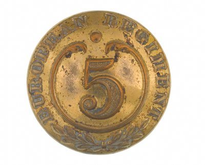 Bottone, altri ranghi, 5º Reggimento Europeo del Bengala, 1858-1860 da English School