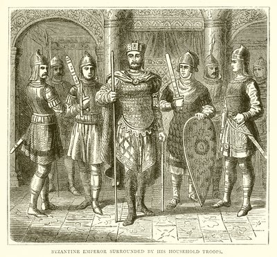 Imperatore bizantino circondato dalle sue truppe domestiche da English School