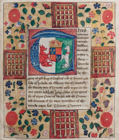 Indentura quadripartita di Re Enrico VII, 20 novembre 1504 da English School