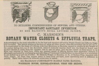 Rotary Water Closets e Effluvia Traps di C Marsden da English School