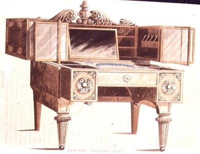 Cassetta da toeletta, tavola 136 da Repository of Arts, Literature, Commerce, Manufactures, Fashion and Politics di Ackermann, pubblicato nel 1824 da English School