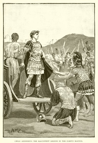 Cesare che si rivolge alle legioni malcontente nel Campo Marzio da English School