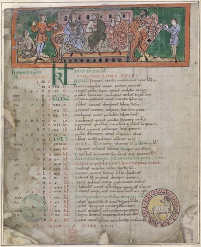 Pagina del calendario per aprile: Festa, illustrazione da un 
