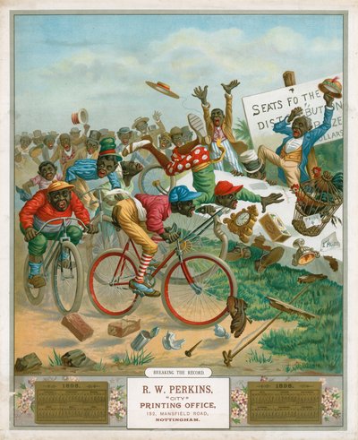 Calendario per il 1898. Ciclisti da English School