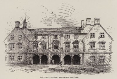 Cambridge: Biblioteca Pepysiana, Magdalene College (acquaforte) da English School