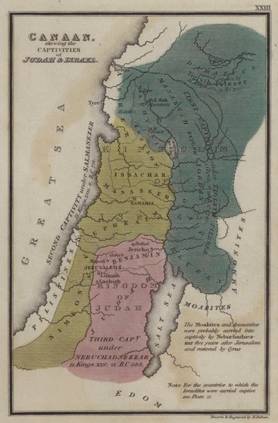 Canaan, mostrando le cattività di Giuda e Israele da English School