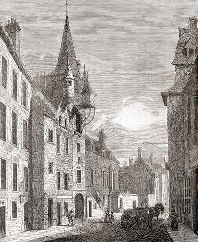 Carcere di Canongate, Edimburgo, Scozia, da Old England: A Pictorial Museum, pub. 1847 da English School