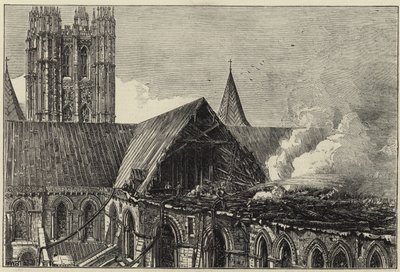 Cattedrale di Canterbury dopo il recente incendio da English School