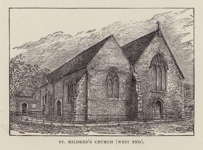 Canterbury: Chiesa di Santa Mildred, West End (litografia) da English School