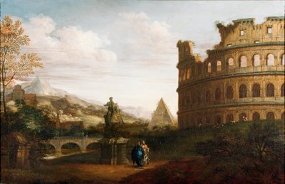 Veduta capriccio del Foro Romano, c.1760 da English School