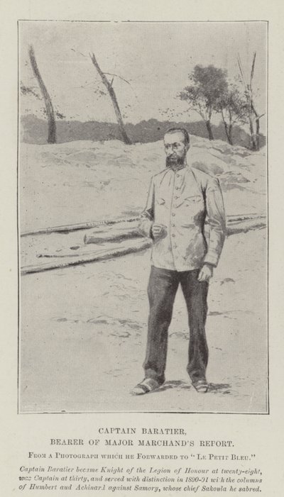 Capitano Baratier, portatore del rapporto del Maggiore Marchand (litografia) da English School