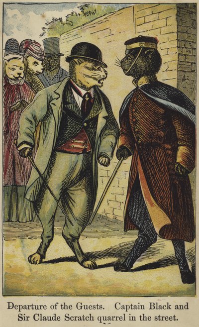 Captain Black e Sir Claude Scratch litigano in strada da English School