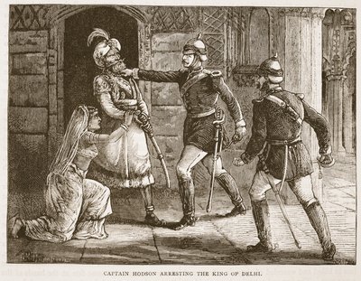 Il Capitano Hodson Arresta il Re di Delhi, illustrazione da Cassells Illustrated History of England da English School