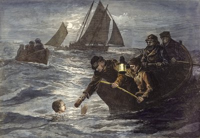 Il tentativo del capitano Webb di attraversare a nuoto la Manica, caffè caldo al chiaro di luna da English School