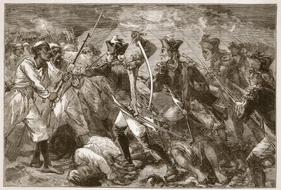 Il Capitano Yorke guida la speranza disperata a Masulipatam, illustrazione da Cassells Illustrated History of India di James Grant, pub. 1879 da English School