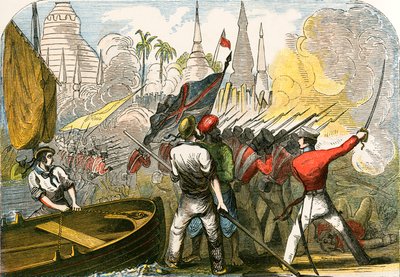 Cattura di Rangoon, impero birmano da English School
