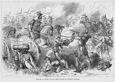 Cattura dei cannoni ribelli da parte della cavalleria della brigata di Roberts da English School