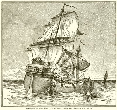 Cattura delle navi di rifornimento inglesi da parte dei corsari spagnoli da English School