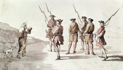 Cattura del ribelle, Simon Fraser, Lord Lovat (1667?-1747) da English School