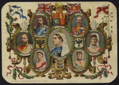 Cartolina che celebra il Giubileo della Regina Vittoria del 1887 da English School