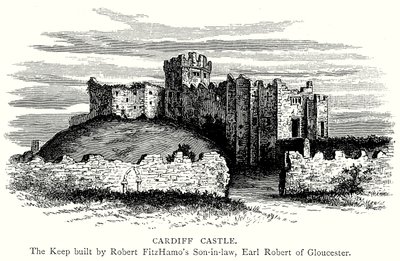 Castello di Cardiff (incisione) da English School