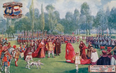 Il cardinale Wolsey riceve Enrico VIII a Oxford, 1518 da English School