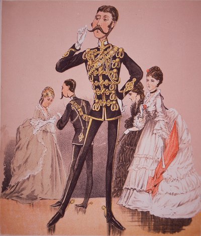 Caricatura del 10° Principe del Reggimento Reale degli Ussari del Galles, da 