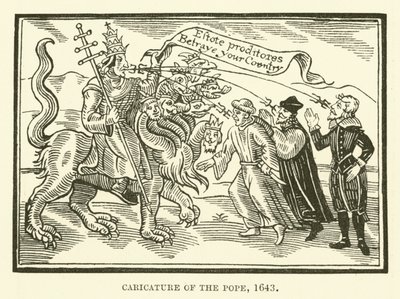 Caricatura del papa da English School