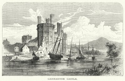 Castello di Caernarfon (incisione) da English School