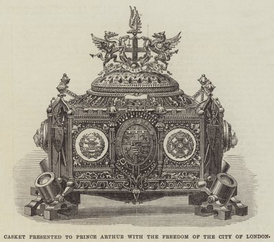 Scrigno presentato al Principe Arturo con la Libertà della Città di Londra da English School