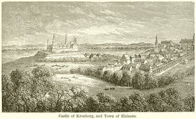 Castello di Kronborg e città di Elsinore da English School